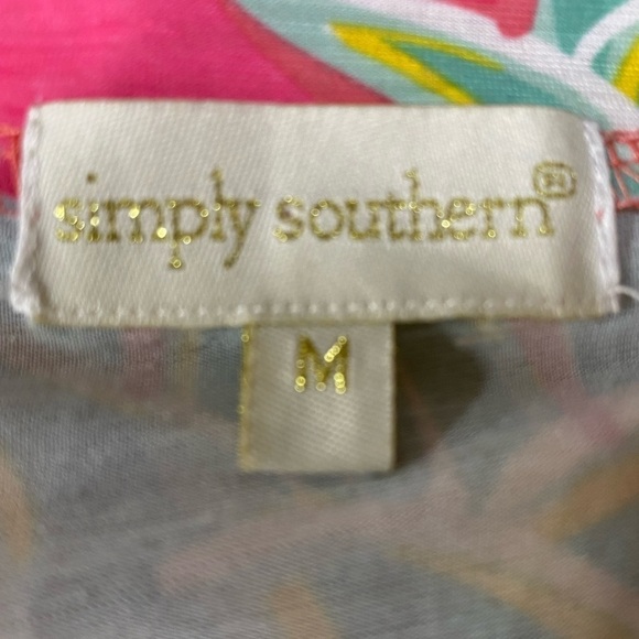 Simply Southern Pineapple Tunic Top Flowy Bright Colors Cruise Resort Wear SZ M - Picture 3 of 5